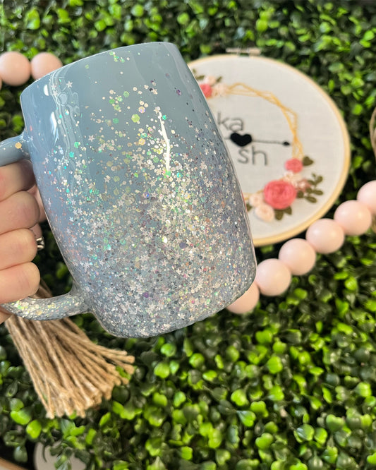 Blue Glitter Mug