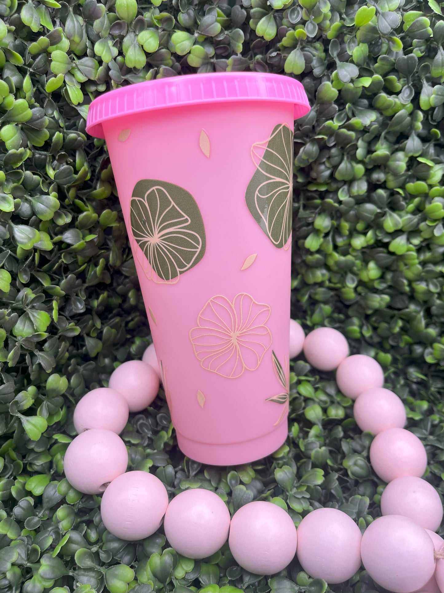 Blah Blah Blah Floral Pink Reusable Cup