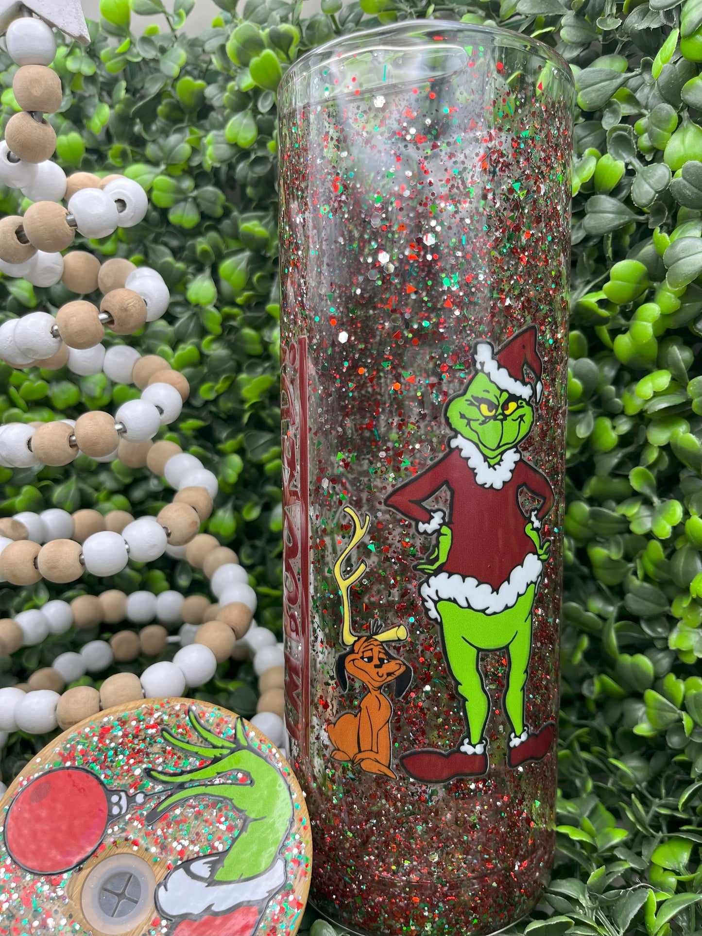 Grinch Glass Floating Glitter 18oz